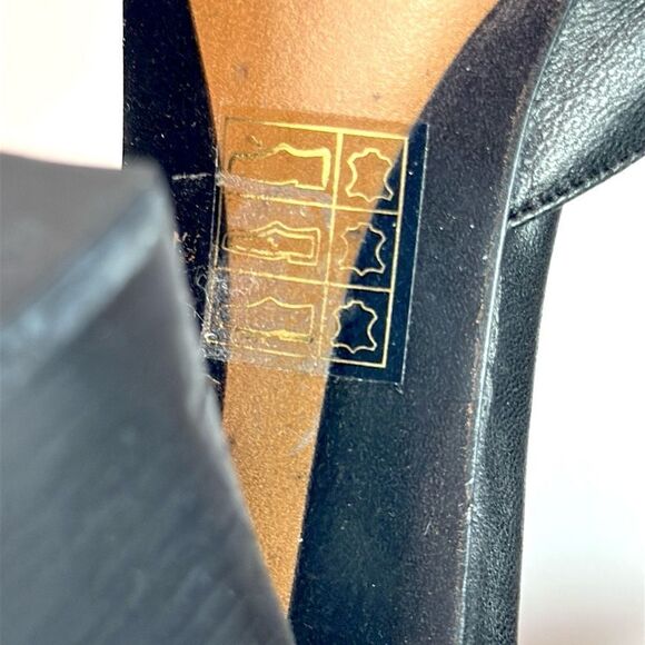 Emporio Armani Black Leather Pumps High Heels Mary Jane size 37,5 US 7,5 Italy - Picture 10 of 16